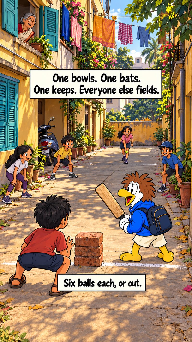Gully's World of Games, frame 3: Who does what.